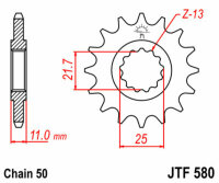 Kit catena DID/JT 520ZVM-X 16/46 adatto per Yamaha XJ6 600 FA Diversion 10-16