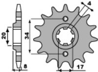 Kit de cadena DID/PBR 520VX3 14/38 adecuado para Honda XL 350 R (ND03) 85-88