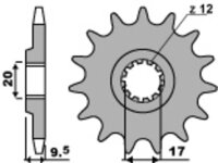 Kit de cadena DID/PBR 420NZ3 14/50 adecuado para KTM SX 65 02-10