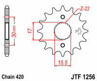 Kit chaîne DID/JT 420NZ3 15/50 adapté pour Honda CR 85 R 14/17 03-04