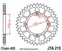 Kit de cadena DID/JT 420NZ3 15/50 adecuado para Honda CR 85 R 14/17 03-04