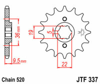 DID/JT Chain kit 520VX3 13/38 suitable for Honda TRX 250 R Fourtrax 2WD 88-89