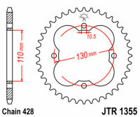 DID/JT Chain Kit 428NZ 13/50 suitable for Honda TRX 90 X Sportrax 2WD 11-16